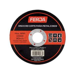 DISCO CORTE INOX 4.1/2X1,0X7/8 FERJA