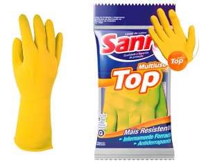 LUVA MAO LATEX FORR AM  7CM  M SANRO TOP